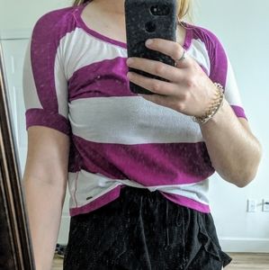 Pink and white striped shirt